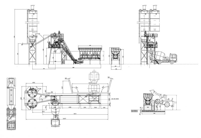 Stationary Concrete Mixing Plant Layout