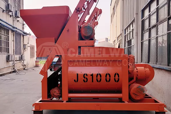 twin shaft concrete mixer in factory